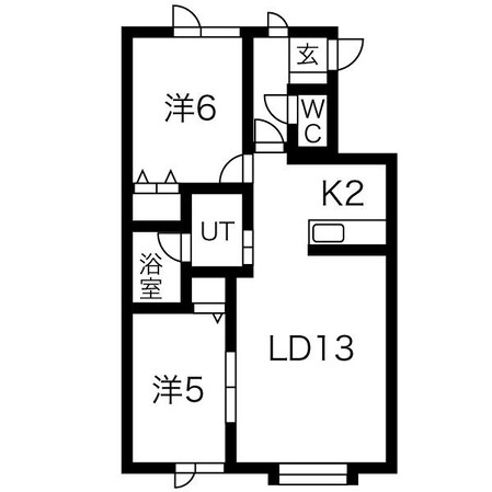 新川6条16丁目 徒歩3分 1階の物件間取画像